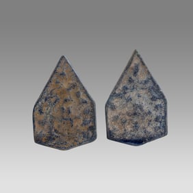 Pair of Islamic Persian Kashan Ceramic Tiles c.12th-13th century AD.