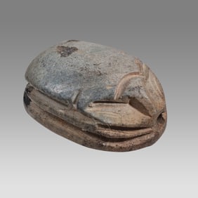Ancient Egyptian Steatite Stone Scarab, New Kingdom c.1550-1077 BC.