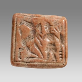 Ancient Mesopotamian Stone Stamp Seal.