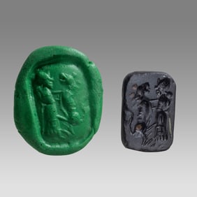 Ancient Mesopotamian Stone Stamp Seal.