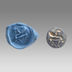 Ancient Mesopotamian Bronze Stamp Seal.