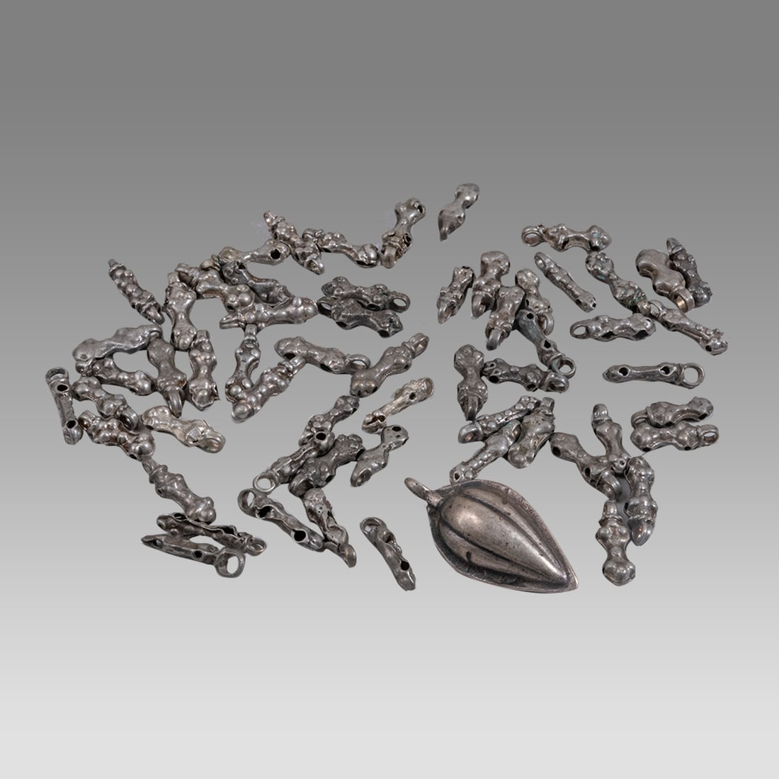 Lot of Islamic Silver Loose beads amulet from Necklace c.18th century. (1 of 1)