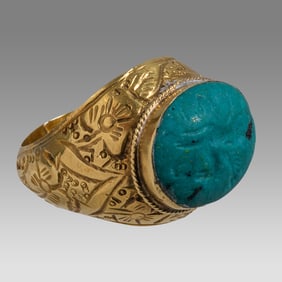 Antique Indian Large Gold Ring 18k, 10 grams.