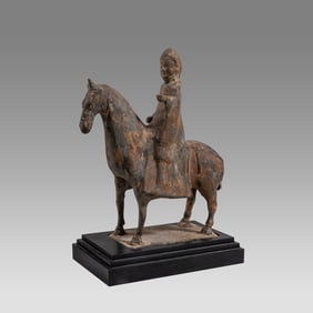 Ancient China Han Dynasty Pottery Horse With Separate Saddle c.206 BC-220 AD. Size 9 inches high +