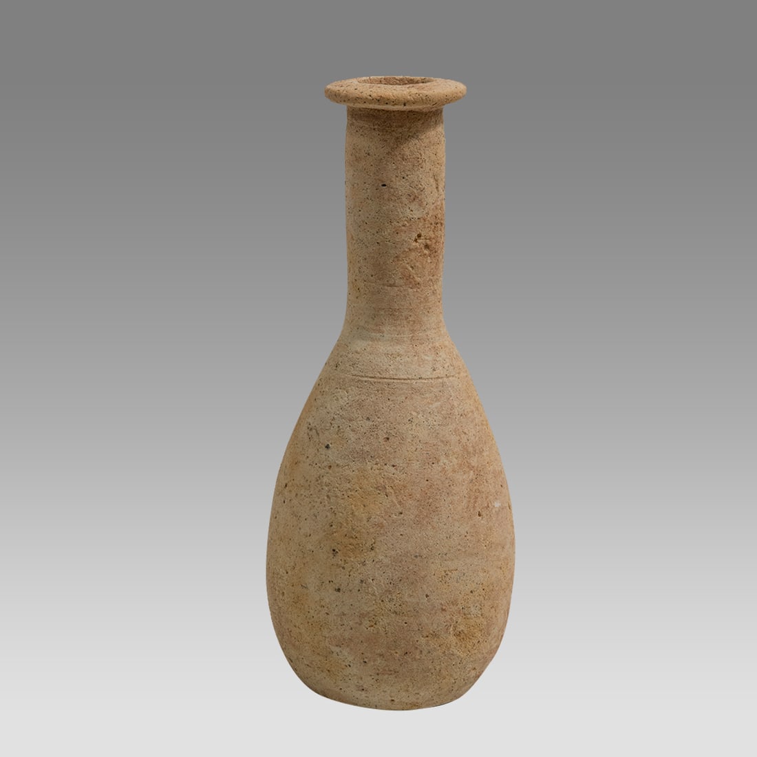 Herodian Terra Cotta Bottle – ca. 1st C. BC to 1st C. AD – Time period of King Herod the Great: Herodian Terra Cotta Bottle – ca. 1st C. BC to 1st C. AD – Time period of King Herod the Great and Jesus in the Bible. Approx. 5 ½ inches in height. From the collection of Franke Zollman, D