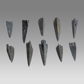 Lot of 10 Bronze Arrow Points from the Holy Land – from the time of the Bar Kochba Rebellion –