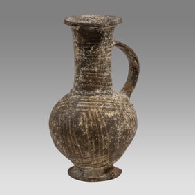 Middle Bronze Age Terracotta Bilbil with line painting also called Ring Base Ware ca 1550 BC.