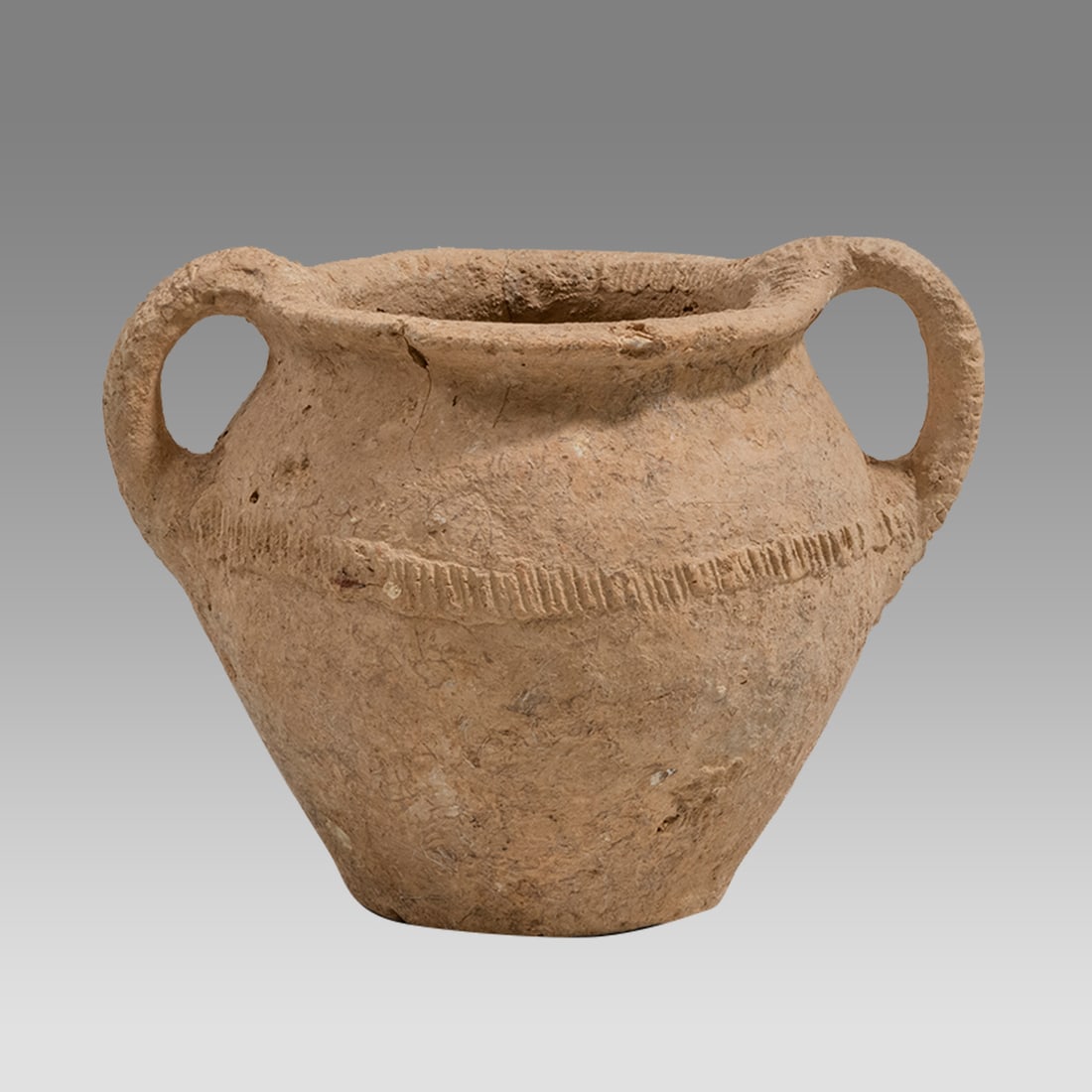 Early Bronze Age Two-Handled Jar with Decoration– ca, 2250 – 3000 BC (1 of 2)
