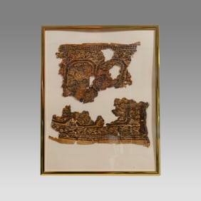 2 Coptic Egypt Textile Border Fragments c.5th – 6th centuries AD.