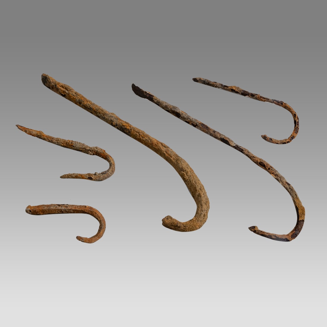 Lot of 5 Iron Fish Hooks Roman period c.2nd-4th century AD. (1 of 1)