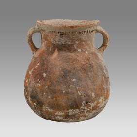 Holyland Terra Cotta Early Bronze Age Two Handled Jar c. 2250 – 3000 BC.