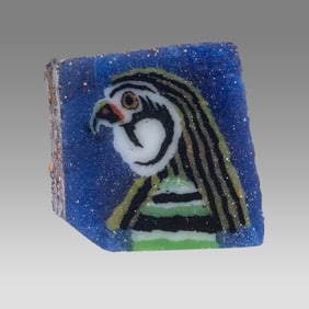 Ancient Egyptian Micro Mosaic Glass With Horus Ptolemaic Period c.300-50 BC.