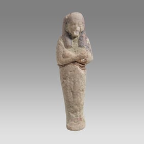 Ancient Egyptian Faience Ushabti. Egypt, XXVI Dynasty, 664-525 BC.