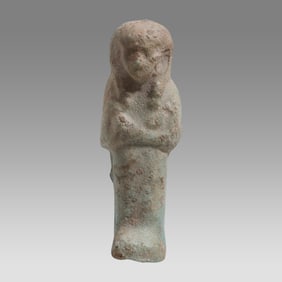 Ancient Egyptian Faience Ushabti. Egypt, XXVI Dynasty, 664-525 BC.