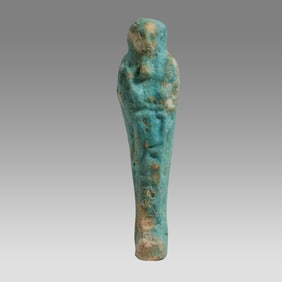 Ancient Egyptian Faience Ushabti. Egypt, XXVI Dynasty, 664-525 BC.