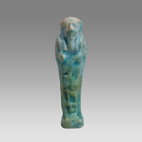 Ancient Egyptian Faience Ushabti. Egypt, XXVI Dynasty, 664-525 BC.