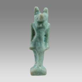 Ancient Egyptian Faience Amulet Of Anubis LATE PERIOD CIRCA 664-332 B.C.