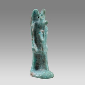 Ancient Egyptian Faience Amulet Of Anubis LATE PERIOD CIRCA 664-332 B.C.