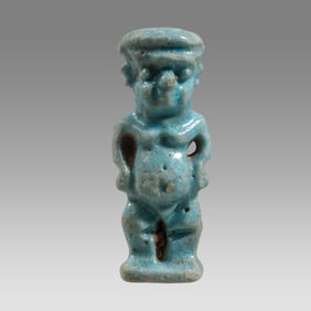 Ancient Egyptian Faience Amulet Of Dwarf Pataikos LATE PERIOD CIRCA 664-332 B.C.