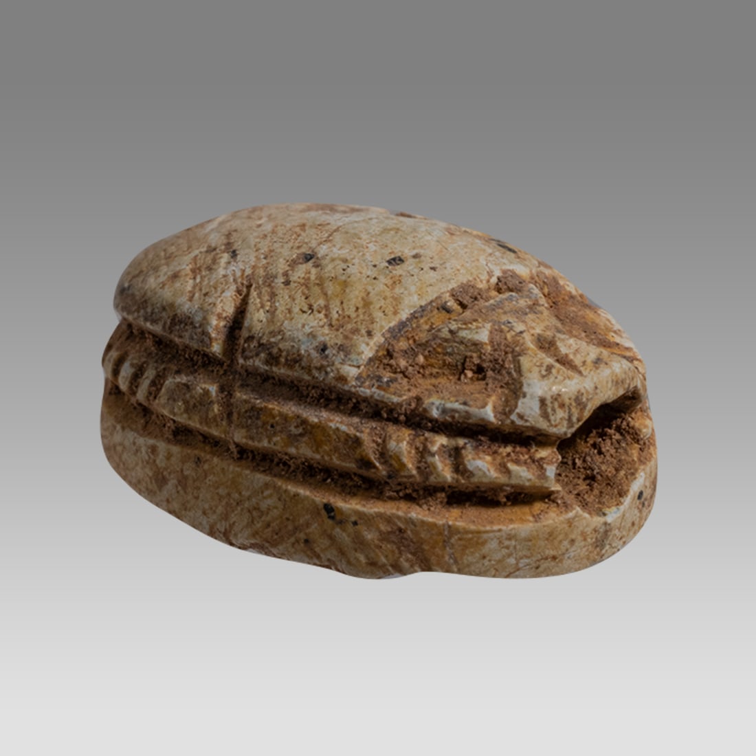 Ancient Egyptian Steatite stone Scarab c.1500-1100 BCE.: Ancient Egyptian Steatite stone Scarab c.1500-1100 BCE. Size 13 x 9 mm. Glazed steatite scarab New Kingdom with stealized beatle back. Provenance: Private collection, bought in Grays Market, previousl