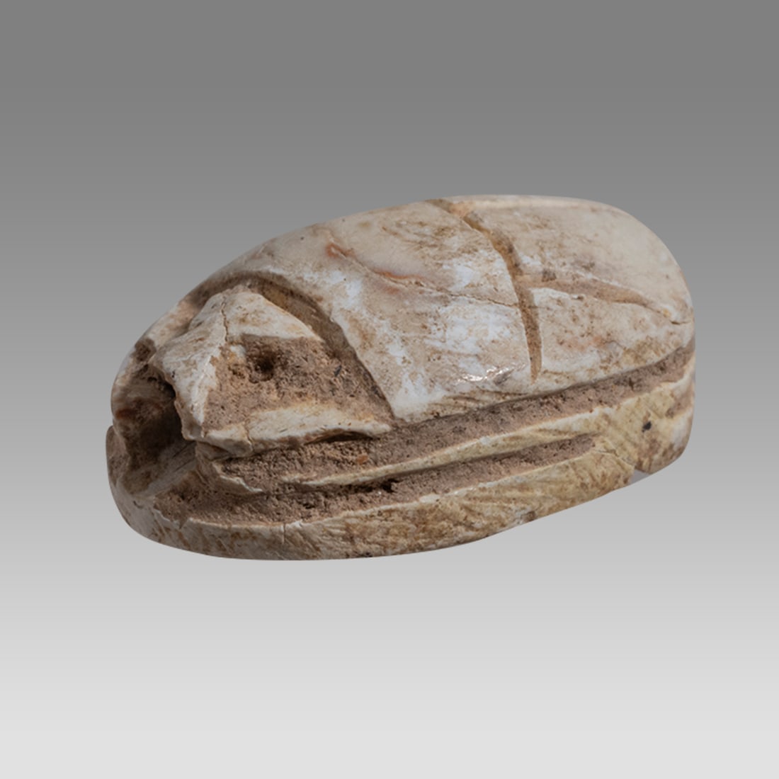 Ancient Egyptian Steatite stone Scarab c.1500-1100 BCE.: Ancient Egyptian Steatite stone Scarab c.1500-1100 BCE. Size 13 x 9 mm. Glazed steatite scarab New Kingdom with stealized beatle back. Provenance: Private collection, bought in Grays Market, previousl