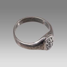Islamic Silver Ring With Arabic Numbers.
