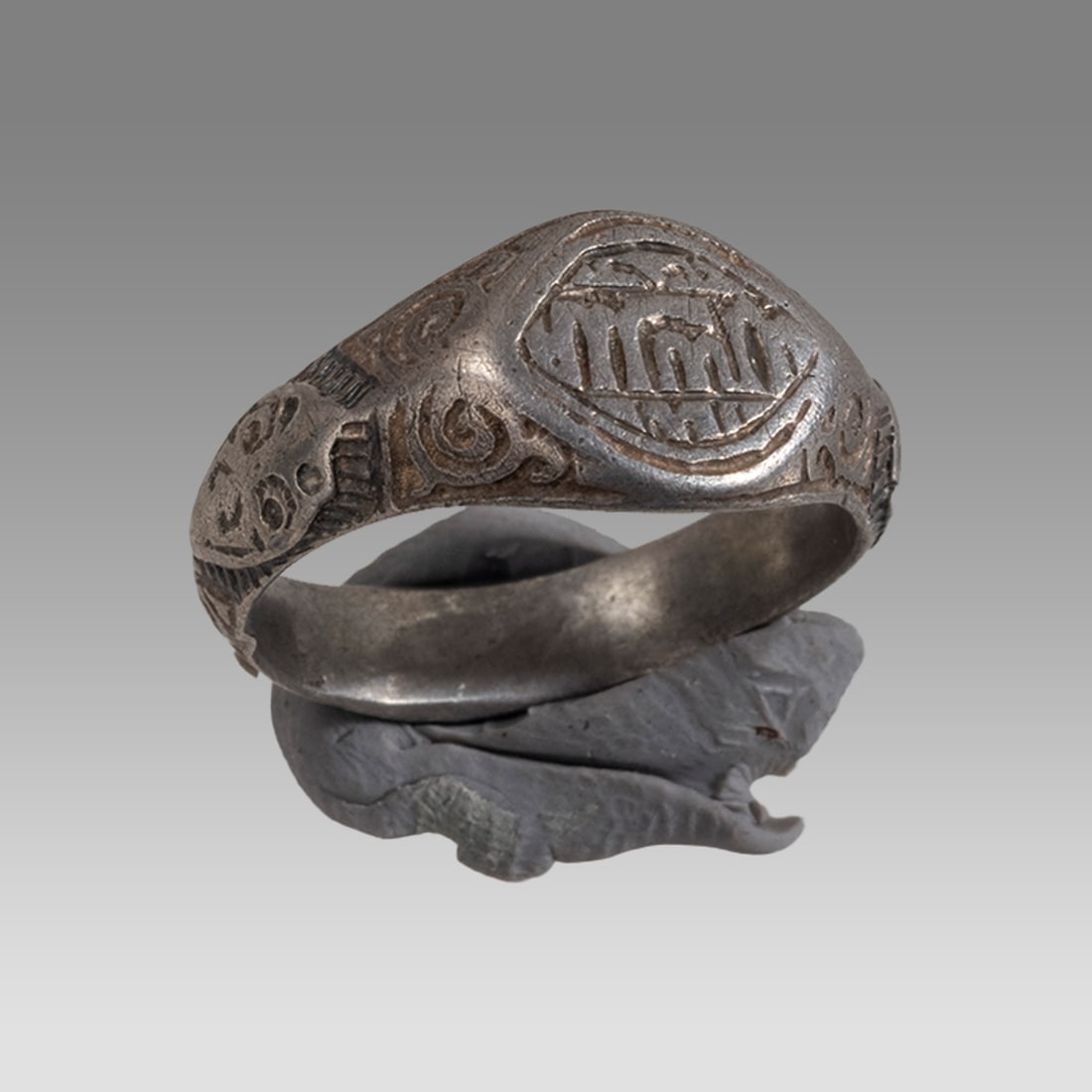 Islamic Silver Ring With Arabic Kufic. (1 of 1)