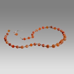 Ancient Roman Stone and Carnelian Agate Bead Necklace c.1st-2nd century AD.
