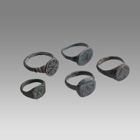 lot of 5 Ancient Roman Bronze Rings c.2nd-4th century AD.