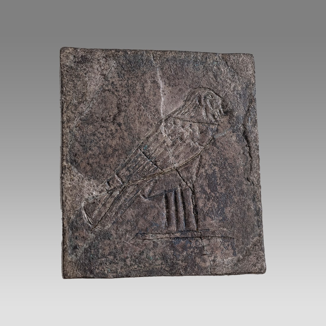 ROMANO-EGYPTIAN BRONZE PLAQUE WITH HORUS AS FALCON c.2nd-4th century AD. (1 of 1)