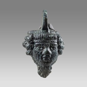 Ancient Roman, Bronze Face Amulet c.2nd-4th century AD.