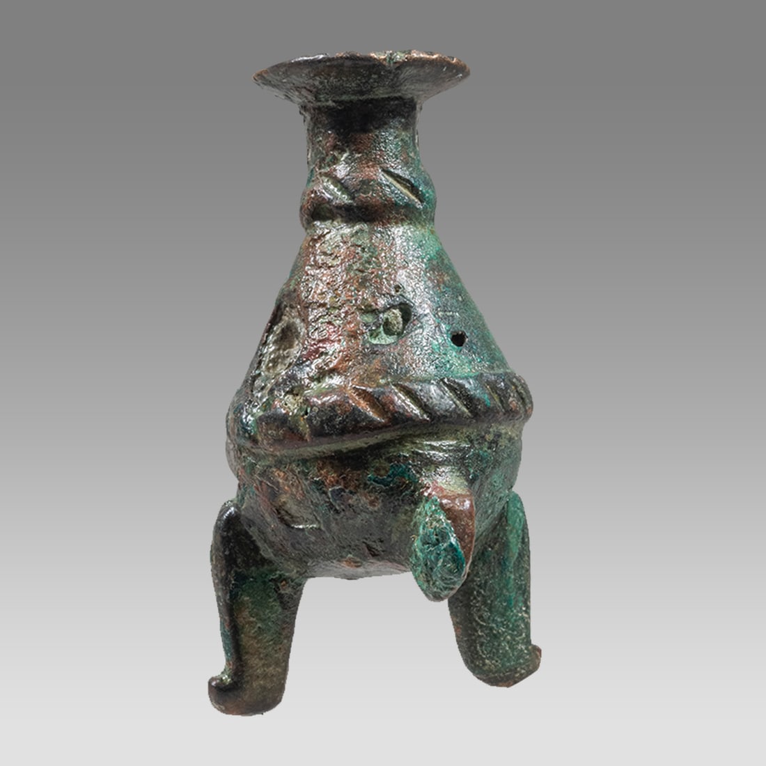 Ancient Islamic, Bronze Khol Vessel c.10th century AD. (1 of 2)