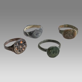 lot of 5 Ancient Roman Bronze Rings c.2nd-4th century AD.