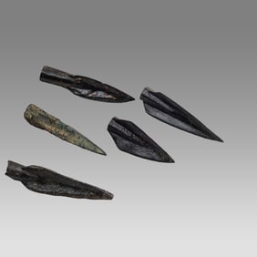 Lot of 5 Ancient Roman Bronze Arrow Heads c.1st-2nd century AD.