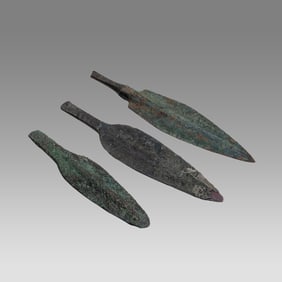 Lot of 3 Ancient Luristan Bronze Spear Points c.1000 BC.