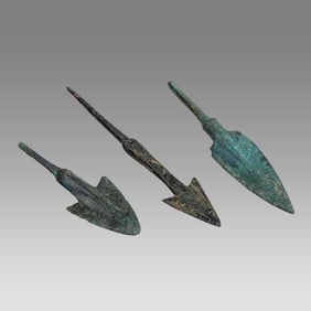Lot of 3 Ancient Luristan Bronze Spear Points c.1000 BC.