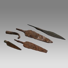 Lot of 5 Ancient Roman Bronze, Iron Spear Heads c.1st-4th century AD.