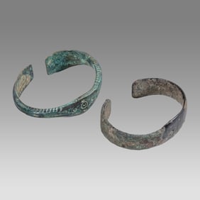 Lot of 2 Ancient Roman Bronze, Bracelets c.1st-4th century AD.
