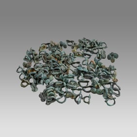 Large lot of Ancient Roman Bronze Chain mail Armor vest buttons c.1st cent AD.