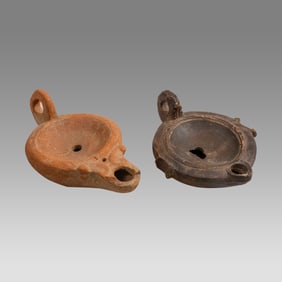 Lot of 2 Ancient Roman Terracotta Oil Lamps c.1st-2nd century AD.