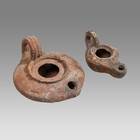 Lot of 2 Ancient Roman Terracotta Oil Lamps c.1st-2nd century AD.