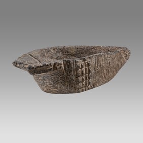 Ancient Bactrian Black Stone Oil Lamp c.2000 BC.