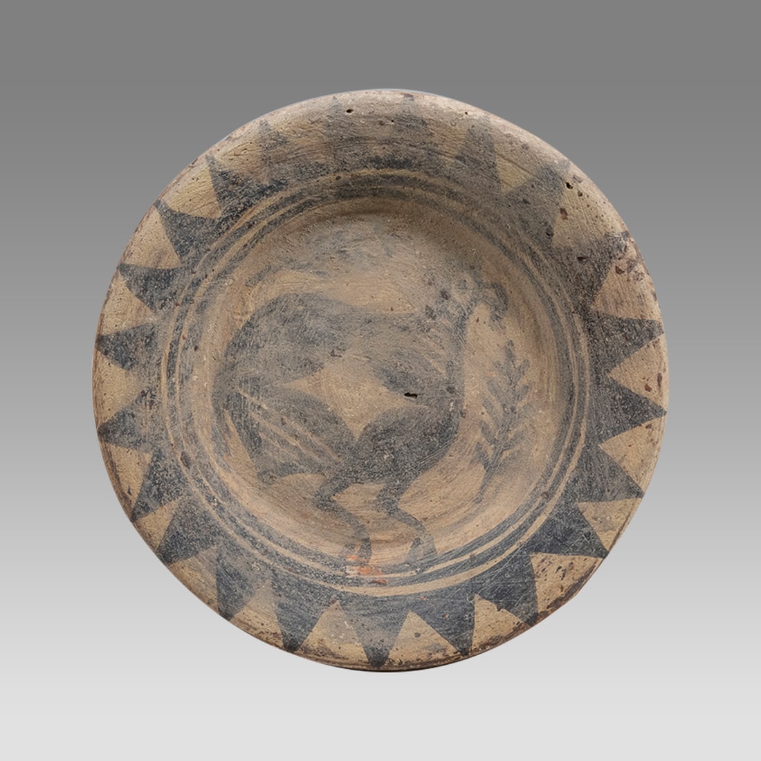 Indus Valley Terracotta Bowl Decorated with Bird. (1 of 2)