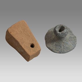 Lot of Ancient Roman Stone Spindle and Balance Weight c.1st-4th century AD.