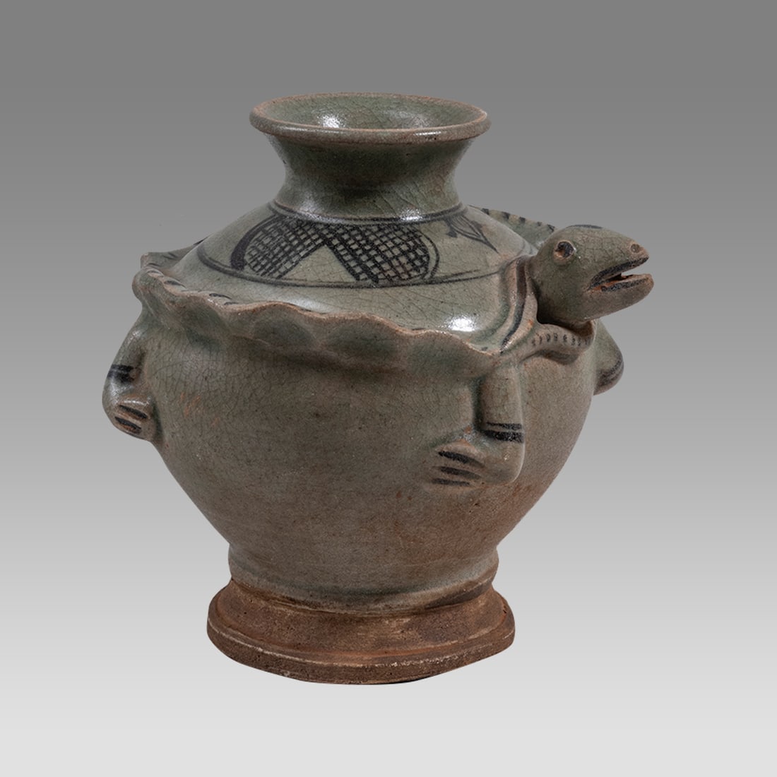 Southeast Asian Stoneware Frog Form Vessel. (1 of 3)