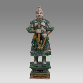 Chinese, Ming Dynasty Large Terracotta Figure of Warrior. TL Test report.