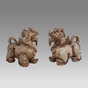 A Pair of Chinese Ceramic Fu Dogs.