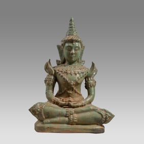 Thai, Ceramic Large Seated Buddha Statue.