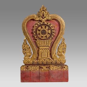 Thai Temple Gilded Wooden Panel, c.19th century.