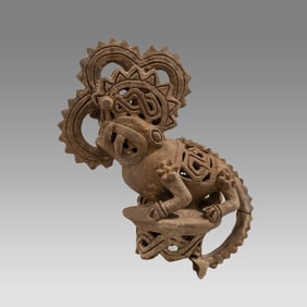 Ancient Pre-Columbian, Teotihuacan Terracotta Lizard Mexico, 3rd-9th century A.D.